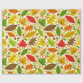 Papier Cadeau Feuilles d'automne colorées (Plat)