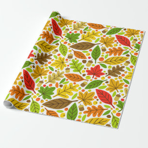 Papier Cadeau Feuilles d'automne colorées