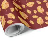 Papier Cadeau Feuilles d'automne confortables (Coin rond)