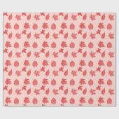 Papier Cadeau Feuilles d'automne - corail orange et rose (Plat)