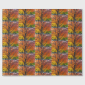 Papier Cadeau Feuilles d'automne de la photo jaune et orange (Plat)