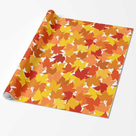 Papier Cadeau Feuilles d'automne de l'érable (Déroulé)