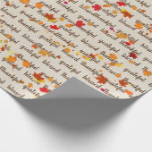 Papier Cadeau Feuilles d'automne de Thanksgiving (Coin)