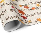 Papier Cadeau Feuilles d'automne de Thanksgiving (Coin rond)