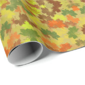 Papier Cadeau Feuilles d'automne d'or Feuilles d'automne (Coin rond)