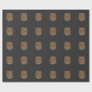 Papier Cadeau Feuilles d'automne et citrouilles s'il vous plaît