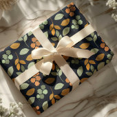 Papier Cadeau Feuilles d'automne florales de feuillage