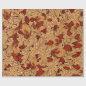 Papier Cadeau Feuilles d'automne humides (Plat)