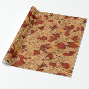 Papier Cadeau Feuilles d'automne humides