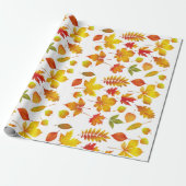 Papier Cadeau Feuilles d'automne lumineuses (Déroulé)