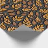 Papier Cadeau Feuilles d'automne marron de style moderne (Coin)