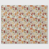 Papier Cadeau Feuilles d'automne multicolores boho fantaisistes (Plat)