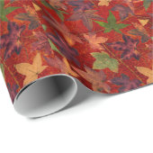 Papier Cadeau Feuilles d'automne Saison d'automne Feuilles d'arb (Coin rond)