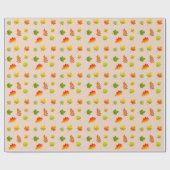 Papier Cadeau Feuilles d'automne sur beige (Plat)
