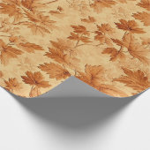 Papier Cadeau Feuilles d'automne thème moderne Toile de Jouy mot (Coin)