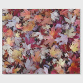 Papier Cadeau Feuilles d'Automne Tombées (Plat)