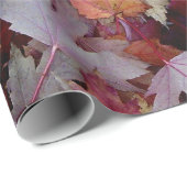Papier Cadeau Feuilles d'Automne Tombées (Coin rond)