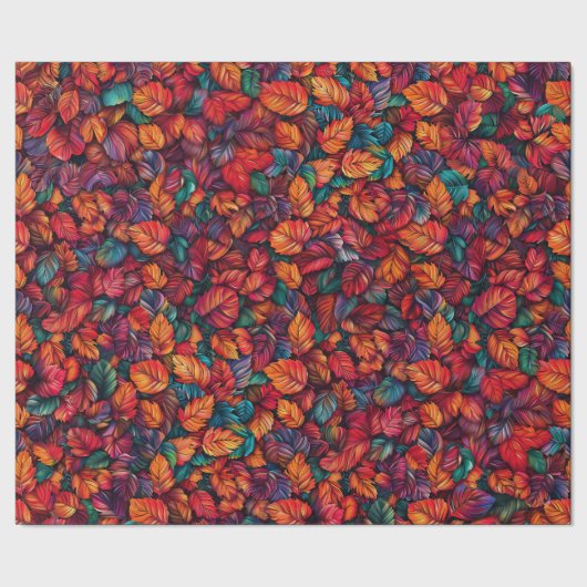 Papier Cadeau Feuilles d'automne vibrantes (Couture)