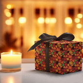 Papier Cadeau Feuilles d'automne vibrantes Motif multicolores