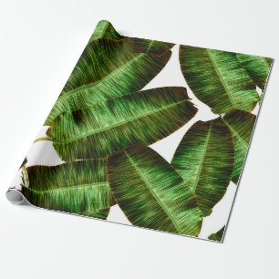Papier Cadeau Feuilles de banane tropicale, flore sans soudure d