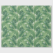 Papier Cadeau Feuilles de bananes tropicales vertes (Plat)