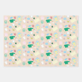 Papier cadeau Feuilles de bébés mignons/oursons (Devant)