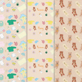 Papier cadeau Feuilles de bébés mignons/oursons