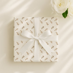 Papier Cadeau Feuilles de Boho, garderie neutre pour les femmes