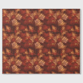 Papier Cadeau Feuilles de chêne d'érable couleur automne (Plat)