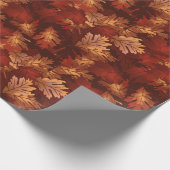 Papier Cadeau Feuilles de chêne d'érable couleur automne (Coin)