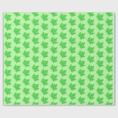 Papier Cadeau Feuilles de chêne - nuances de vert (Plat)