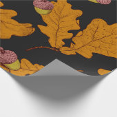 Papier Cadeau Feuilles de chêne sec et glands. Pat sans soudure (Coin)