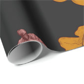 Papier Cadeau Feuilles de chêne sec et glands. Pat sans soudure (Coin rond)