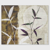 Papier Cadeau Feuilles de chute Brown de la lune de bambou (Plat)