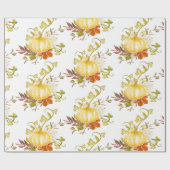 Papier Cadeau Feuilles de citrouille et d'automne Carrelé automn (Plat)
