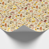 Papier Cadeau Feuilles de Fall Ginkgo et Motif d'olive (Coin)