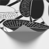 Papier Cadeau Feuilles de ficus noir moderne abstrait rayé p (Coin)