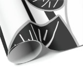 Papier Cadeau Feuilles de ficus noir moderne abstrait rayé p (Coin rond)