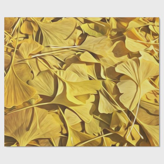 Papier Cadeau Feuilles de Gingko Fallen Fallen (Plat)
