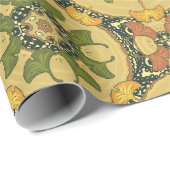 Papier Cadeau Feuilles de Ginkgo (Coin rond)