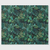 Papier Cadeau Feuilles de la forêt tropicale tropicale (Plat)