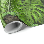 Papier Cadeau Feuilles de la jungle (Coin rond)
