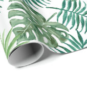 Papier Cadeau Feuilles de la jungle tropicale (Coin rond)