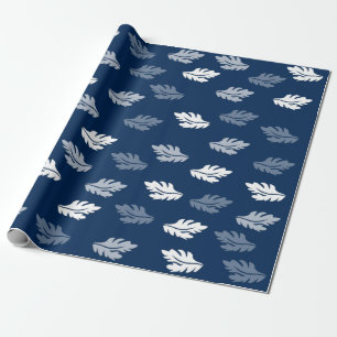 Papier Cadeau Feuilles de la marine Blue Antique Motif