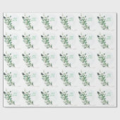 Papier Cadeau Feuilles de l'Eucalyptus vert (Plat)