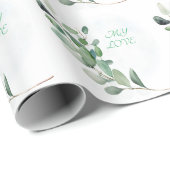 Papier Cadeau Feuilles de l'Eucalyptus vert (Coin rond)