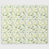 Papier Cadeau Feuilles de Limes Vertes Fruit (Plat)