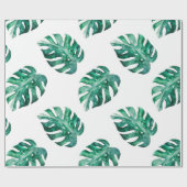 Papier Cadeau Feuilles de Monstera. Motif d'illustration tropica (Plat)