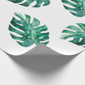 Papier Cadeau Feuilles de Monstera. Motif d'illustration tropica (Coin)