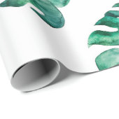 Papier Cadeau Feuilles de Monstera. Motif d'illustration tropica (Coin rond)